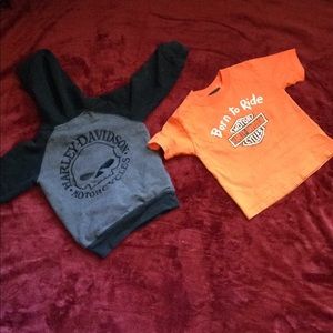 Harley Davidson Zip up hoodie and t-shirt